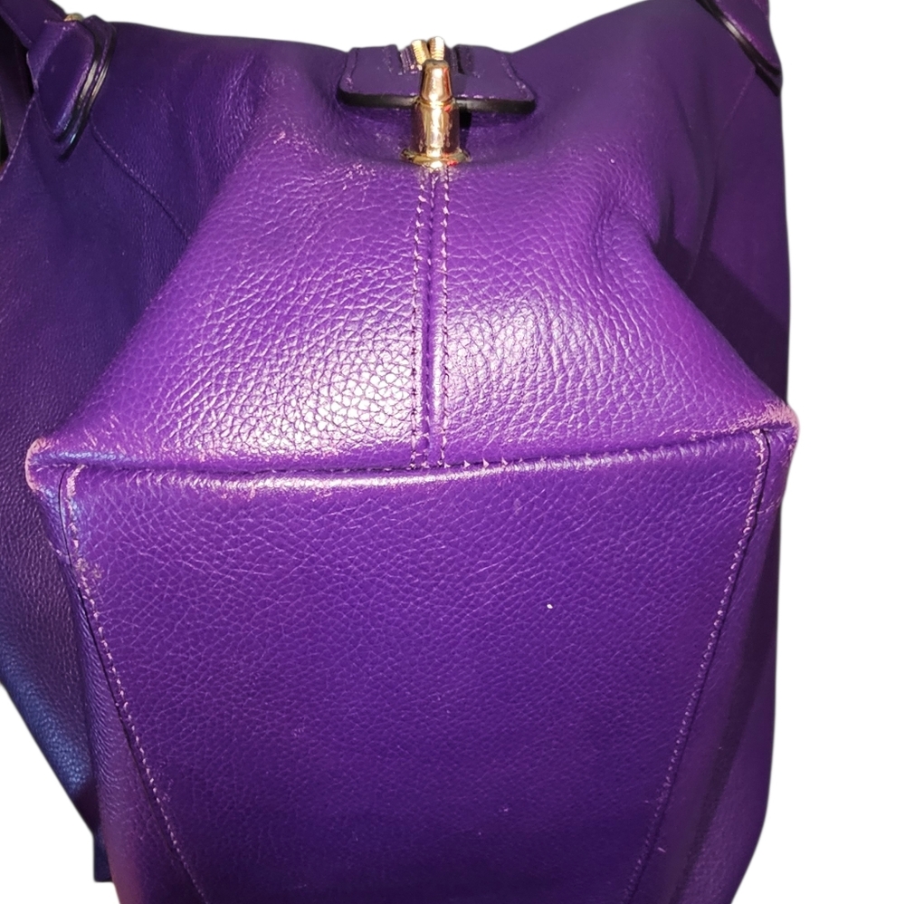COACH Edie Vibrant Purple Shoulder Bag with Dust Bag & Pair of Twillies - Picture 14 of 15